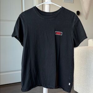 Vans Black Tee with Red Logo